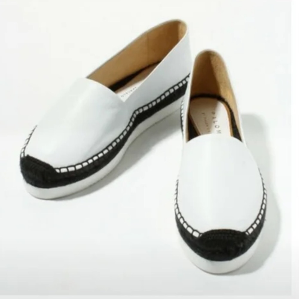 Pałomitas by Paloma Barcelo White Leather Platform Espadrilles size 38, US 7